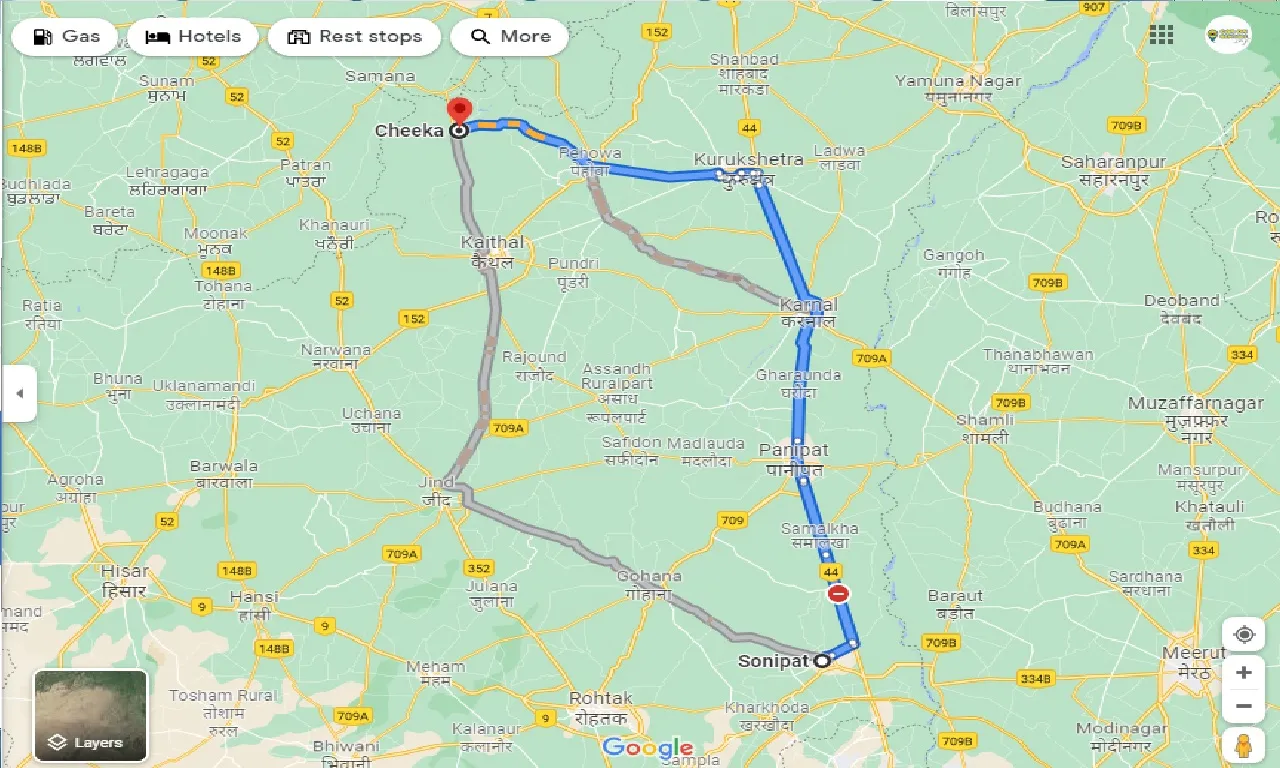 sonipat-to-cheeka-one-way