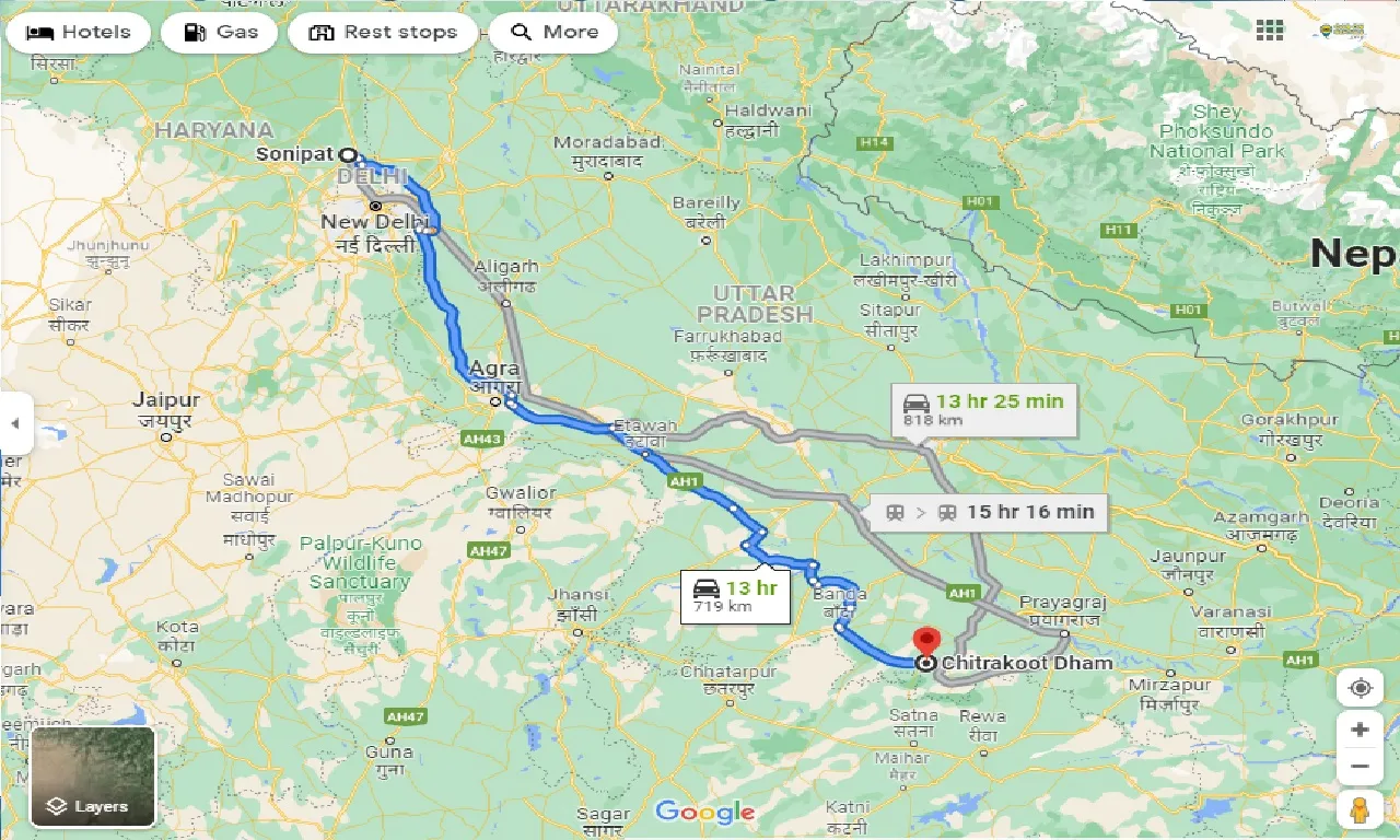 sonipat-to-chitrakoot-dham-one-way