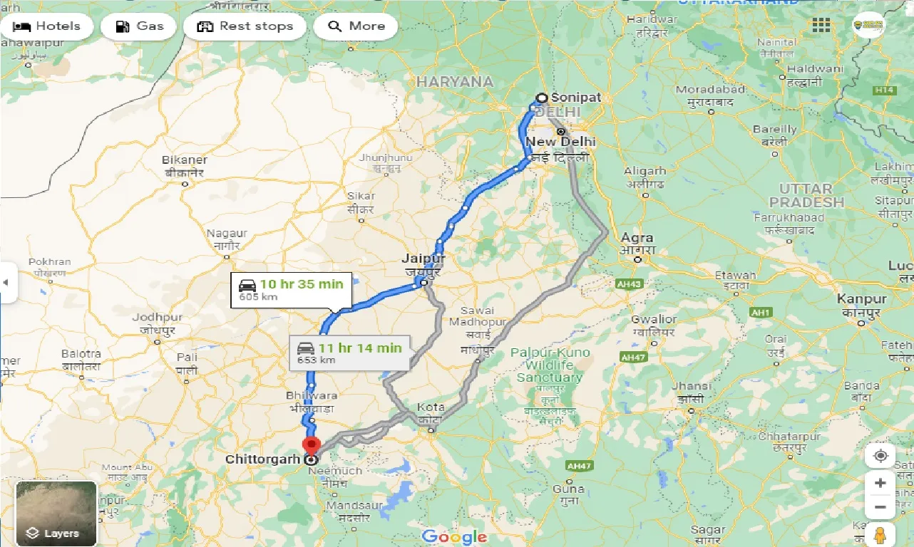 sonipat-to-chittorgarh-one-way