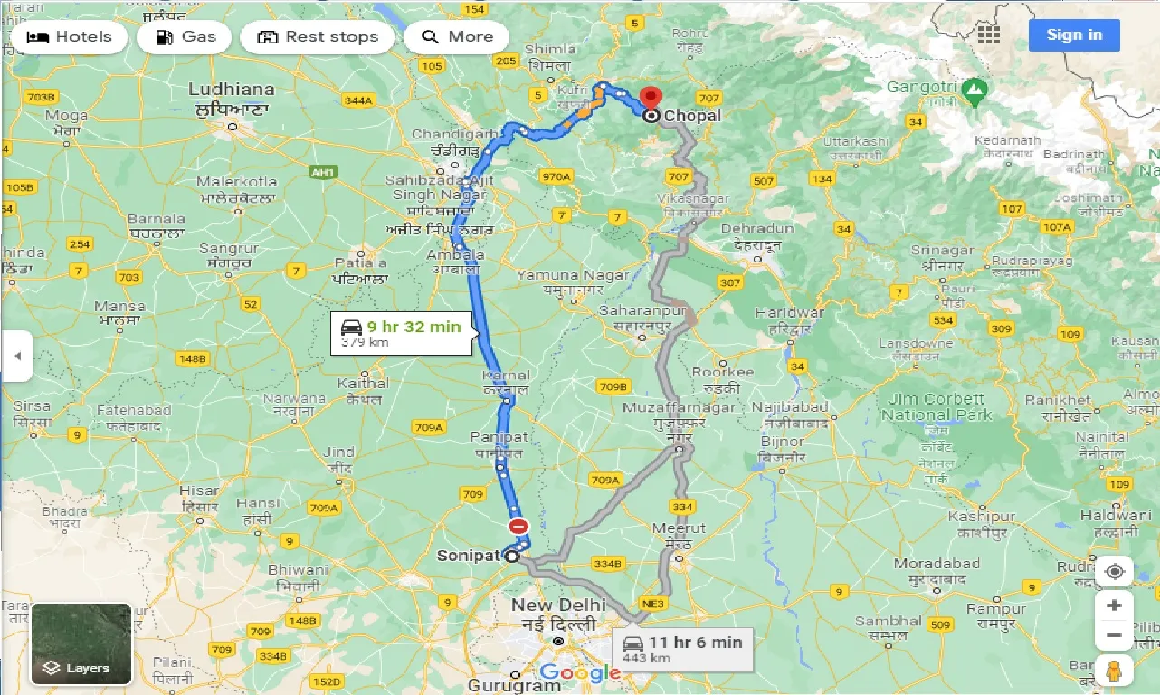 sonipat-to-chopal-one-way