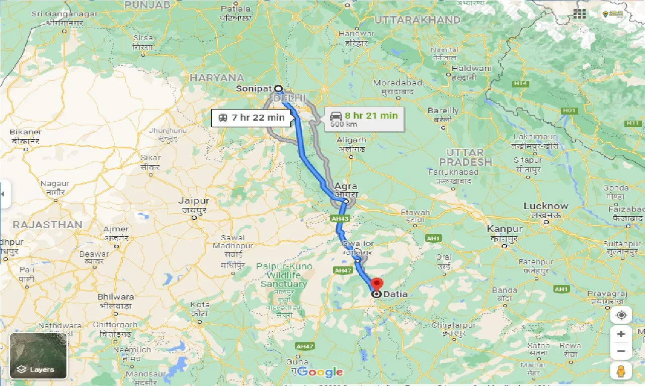 sonipat-to-datia-one-way