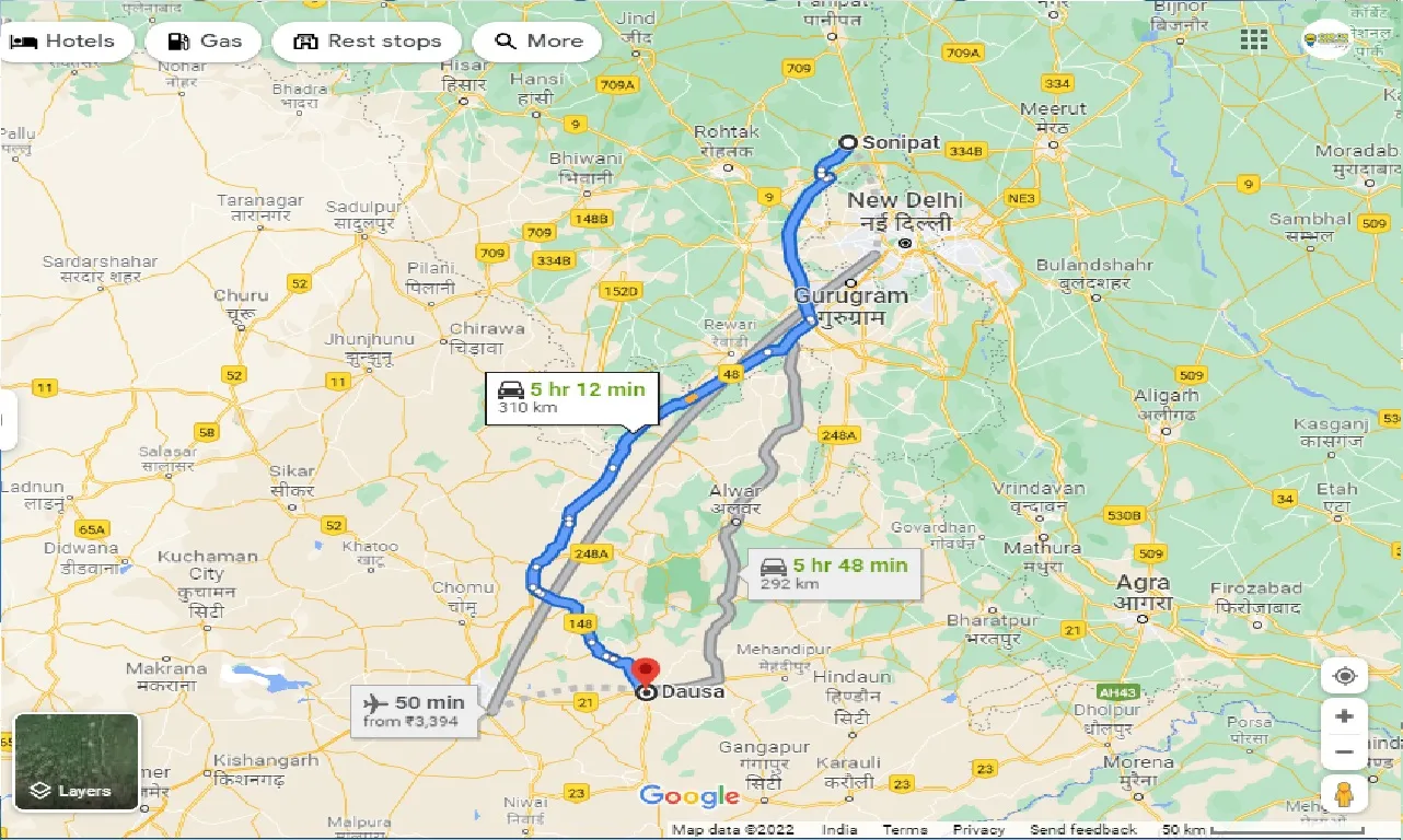 sonipat-to-dausa-one-way