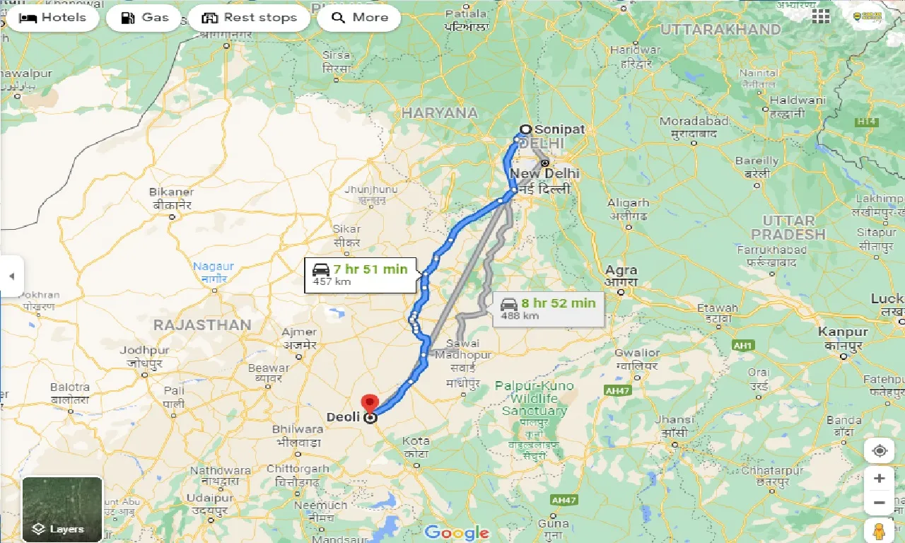 sonipat-to-deoli-one-way