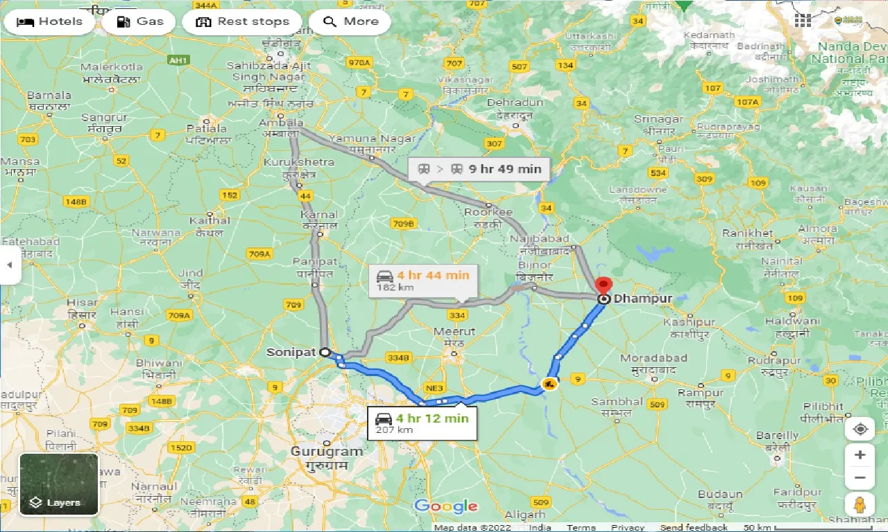 sonipat-to-dhampur-one-way