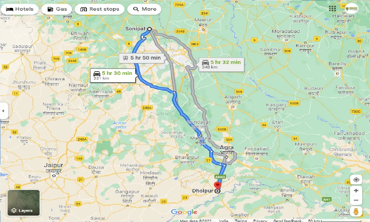 sonipat-to-dholpur-one-way