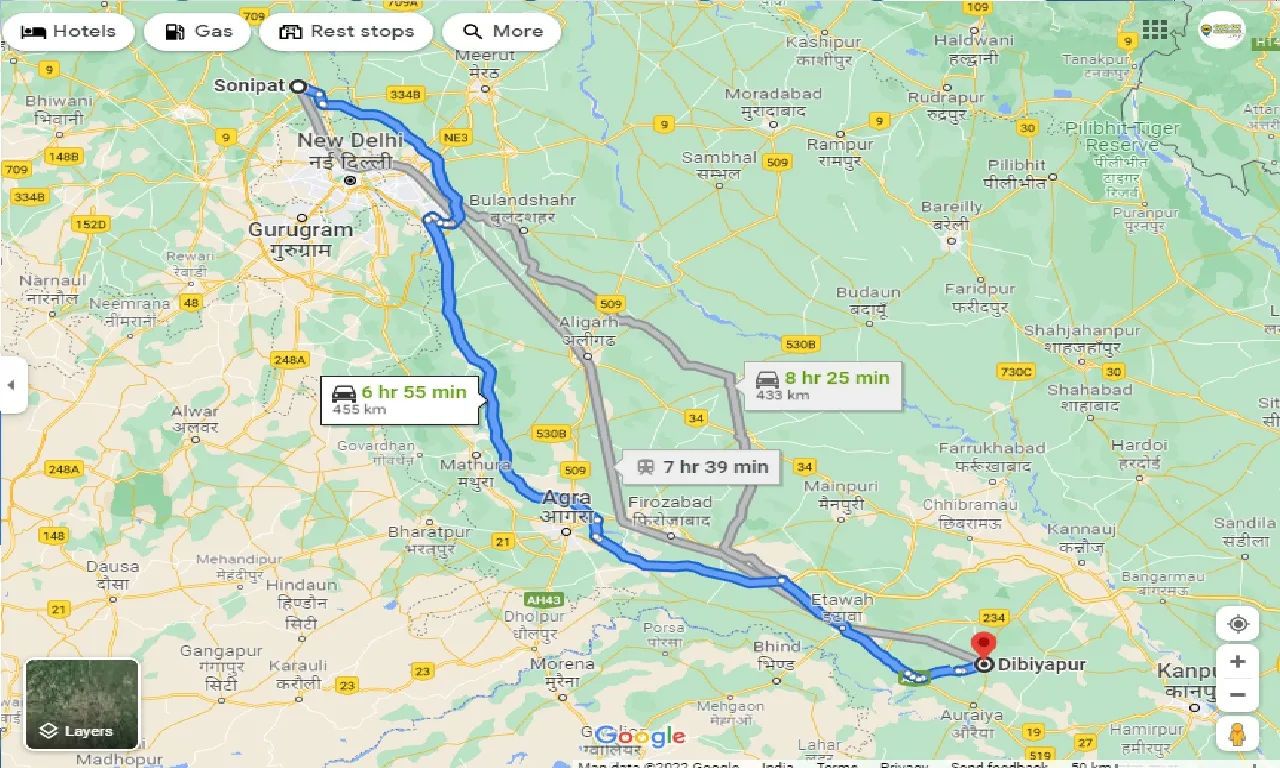 sonipat-to-dibiyapur-one-way