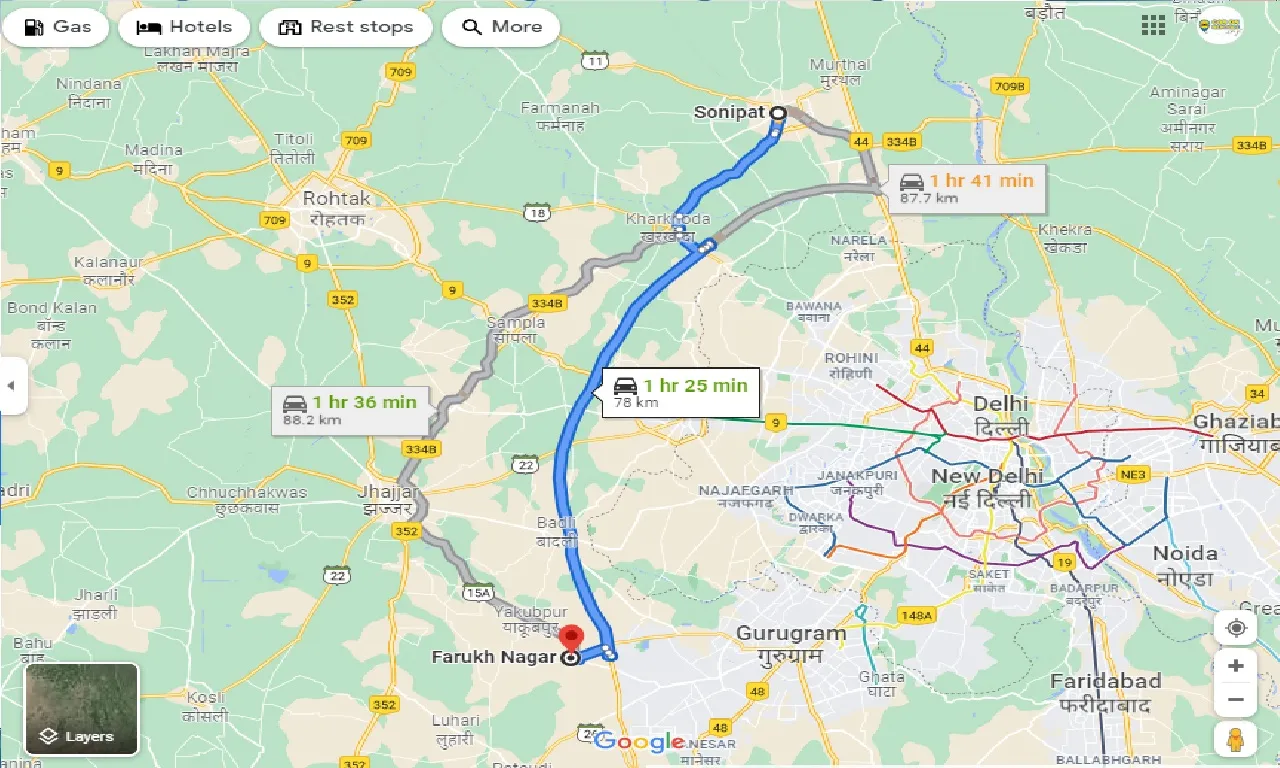 sonipat-to-farukh-nagar-one-way