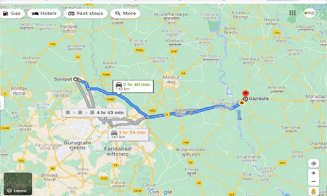 sonipat-to-gajraula-one-way
