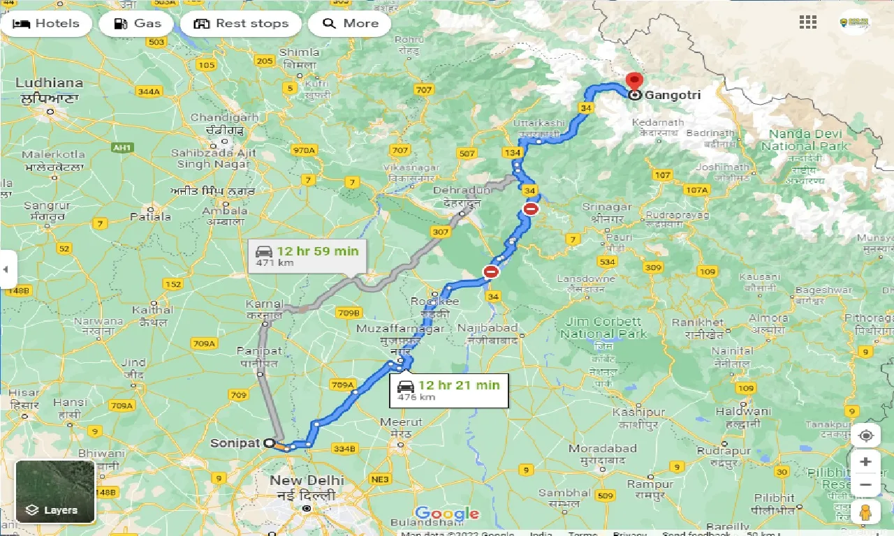 sonipat-to-gangotri-taxi
