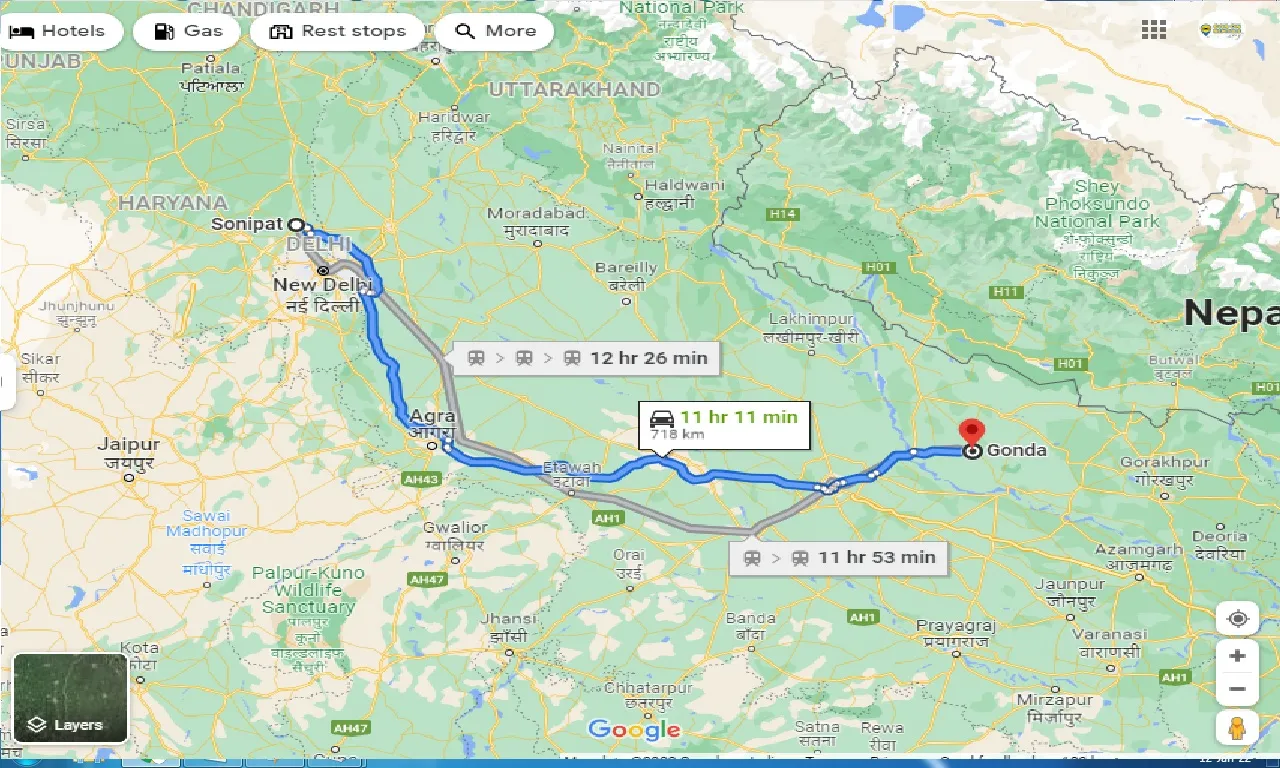 sonipat-to-gonda-taxi