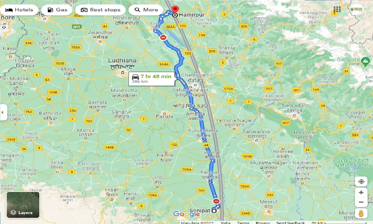 sonipat-to-hamirpur-one-way