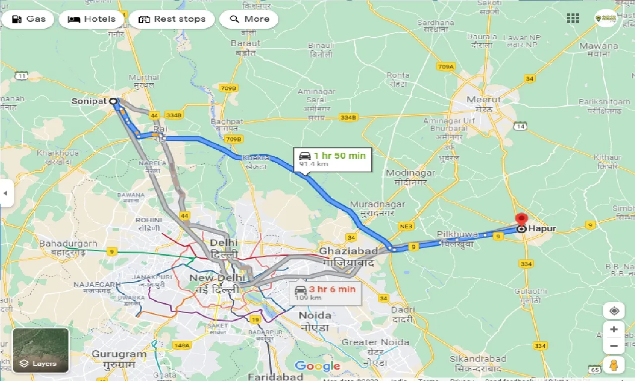sonipat-to-hapur-one-way