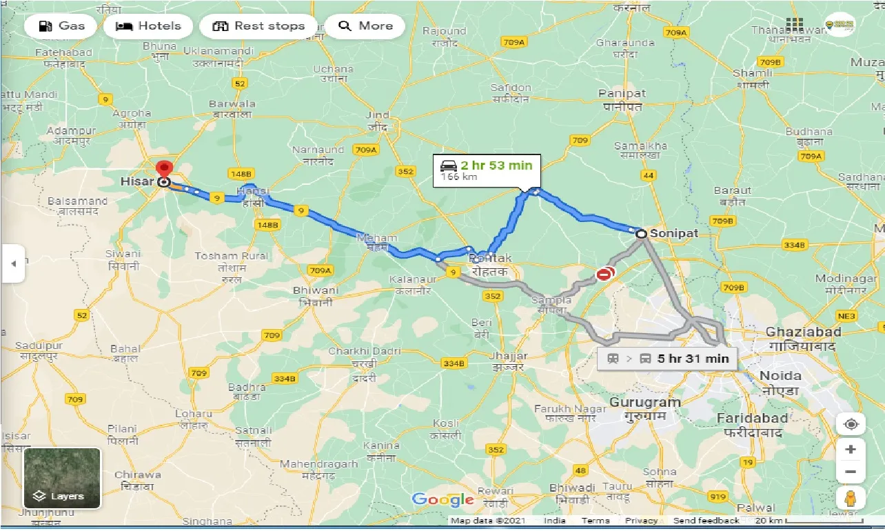 sonipat-to-hisar-one-way