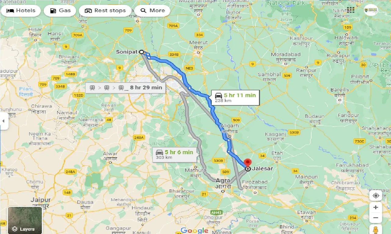 sonipat-to-jalesar-one-way