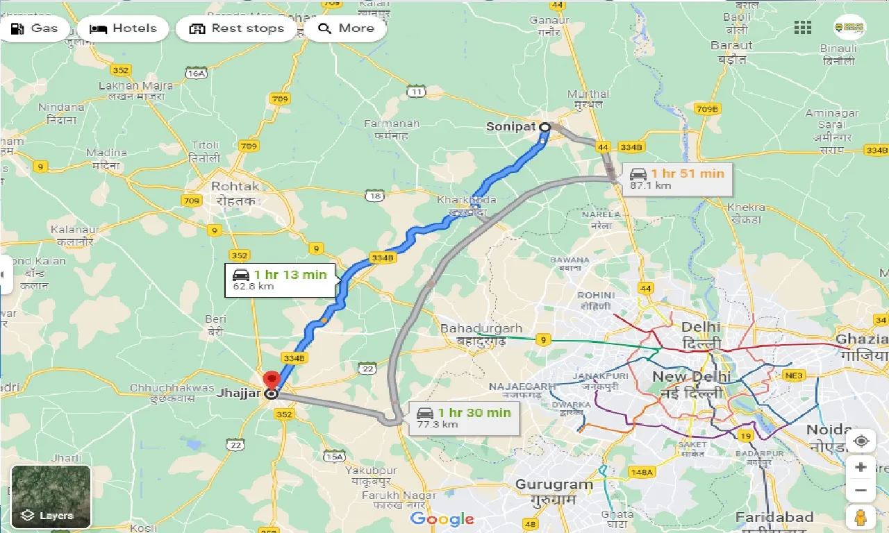 sonipat-to-jhajjar-one-way