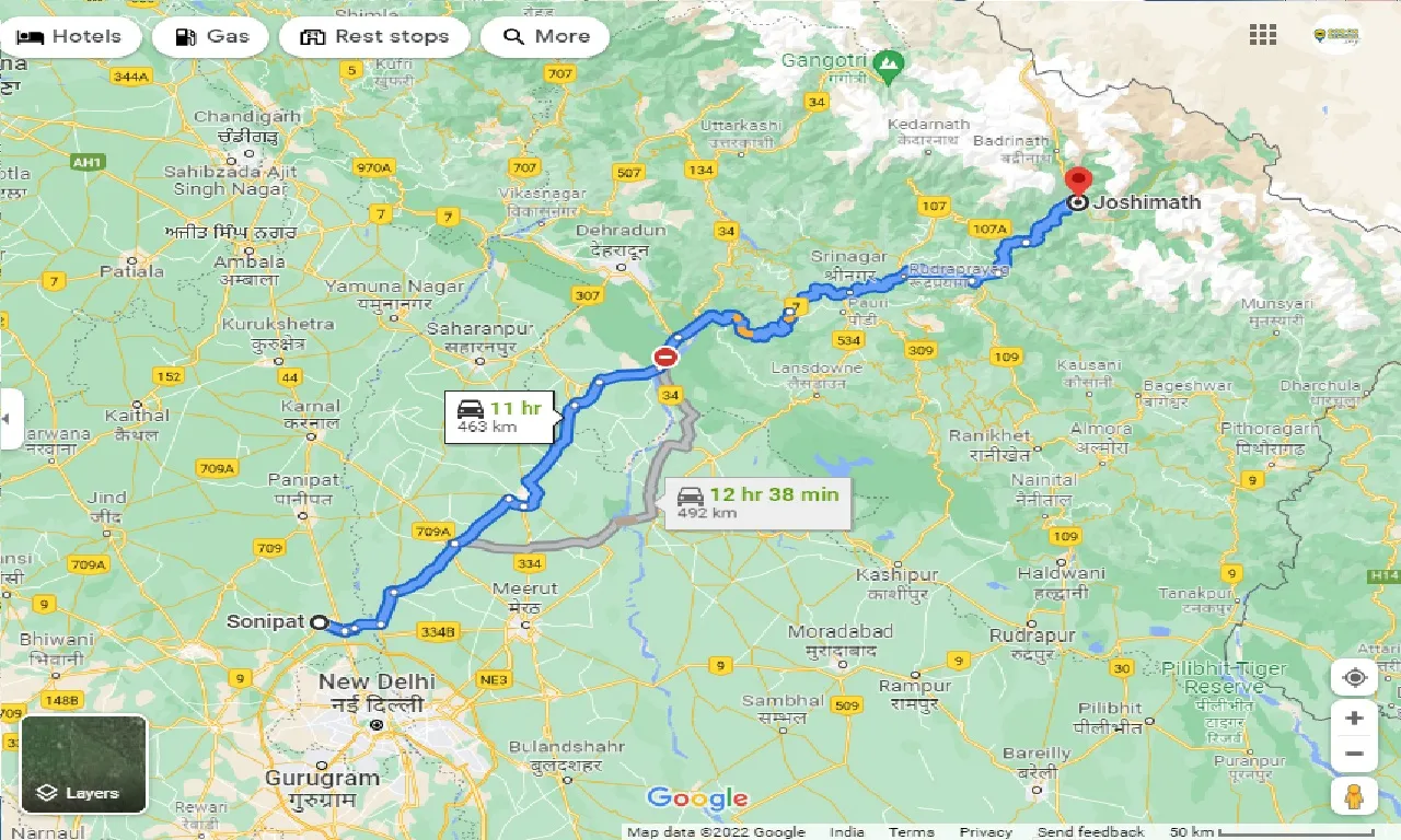 sonipat-to-joshimath-one-way