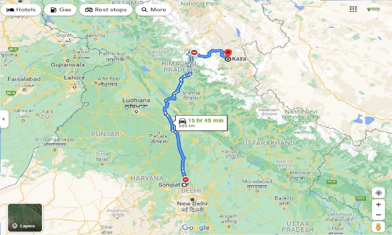 sonipat-to-kaza-one-way