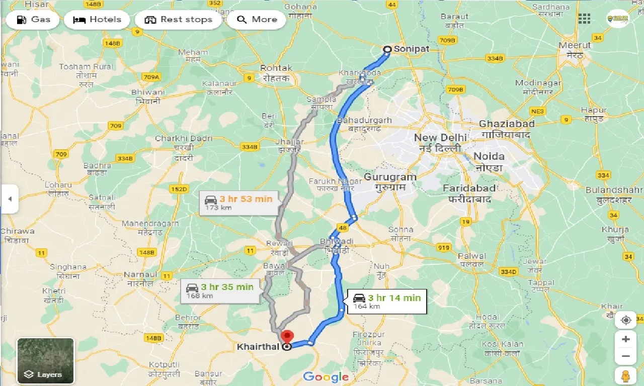 sonipat-to-khairthal-one-way