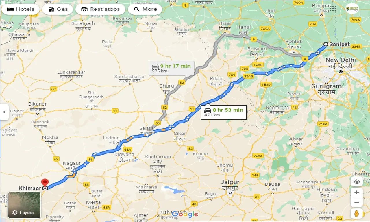 sonipat-to-khimsar-one-way
