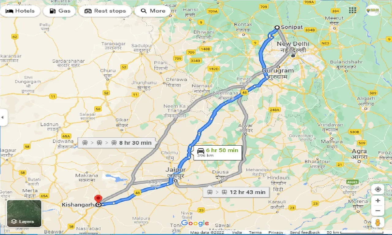 sonipat-to-kishangarh-one-way