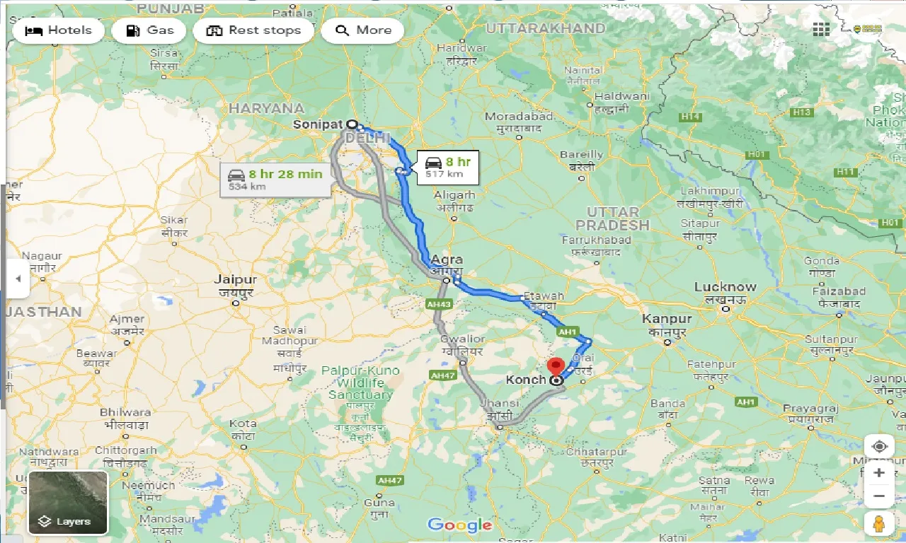 sonipat-to-konch-taxi