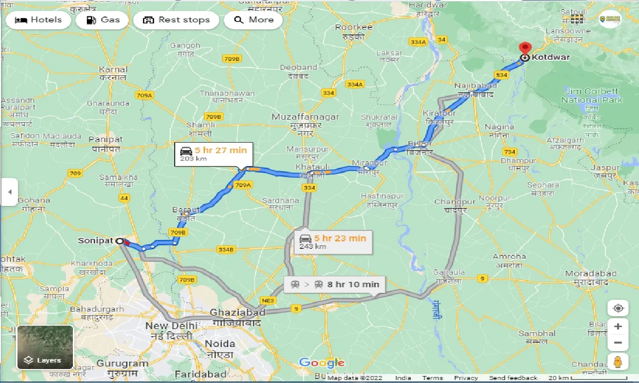 sonipat-to-kotdwar-taxi