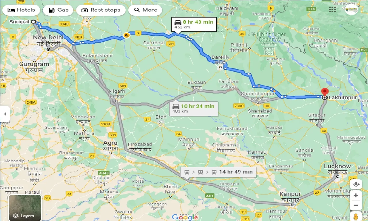 sonipat-to-lakhimpur-kheri-one-way