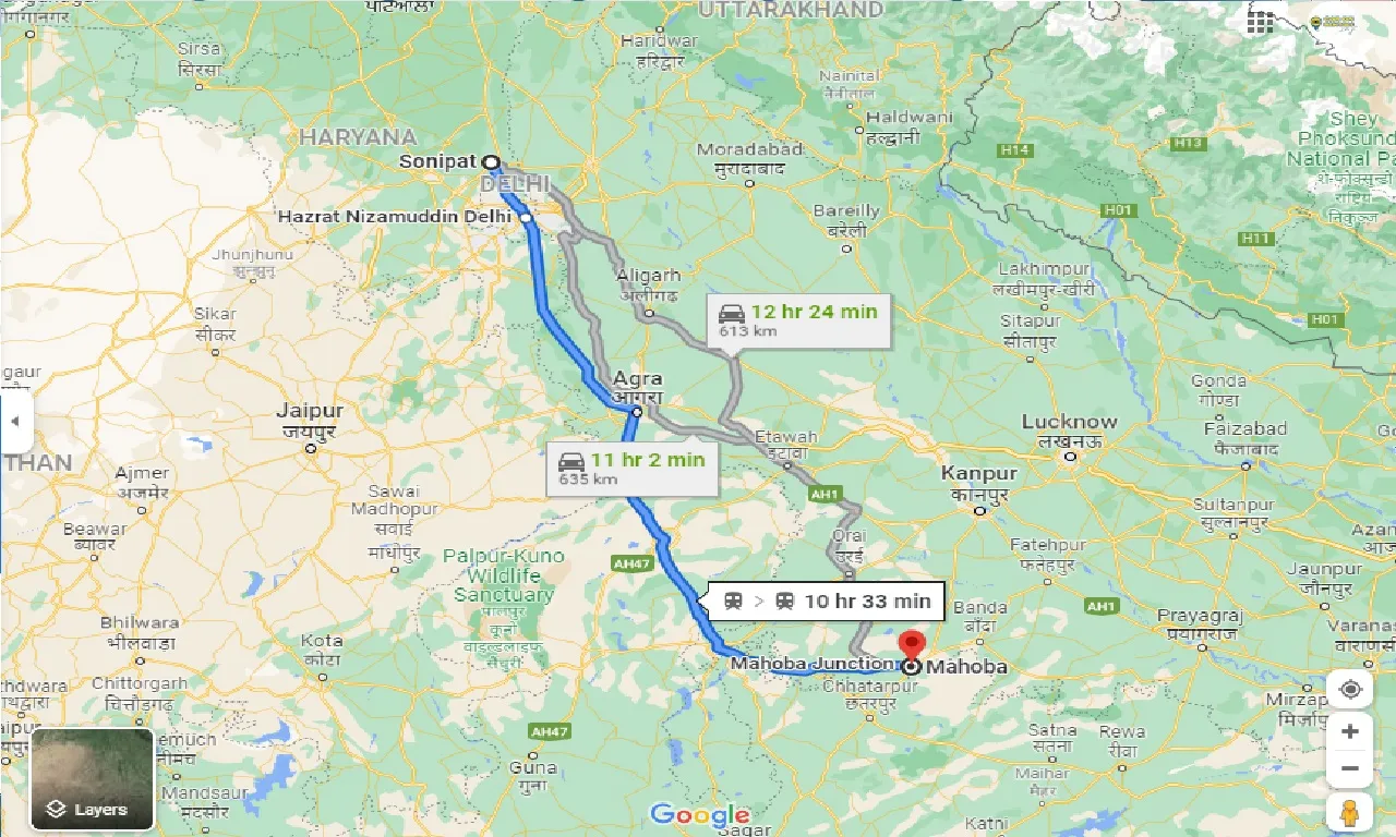 sonipat-to-mahoba-one-way