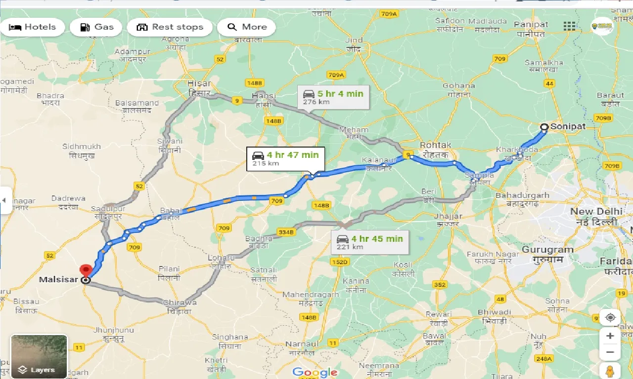 sonipat-to-malsisar-one-way