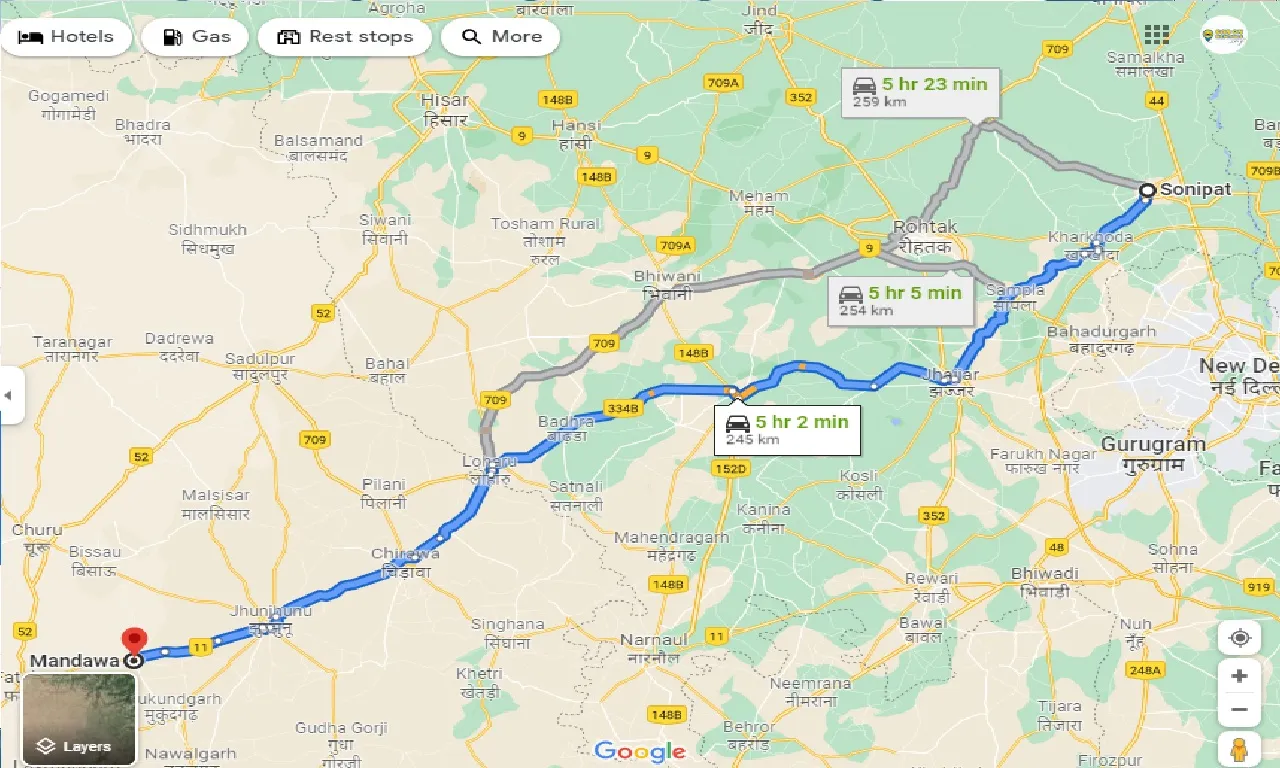 sonipat-to-mandawa-taxi