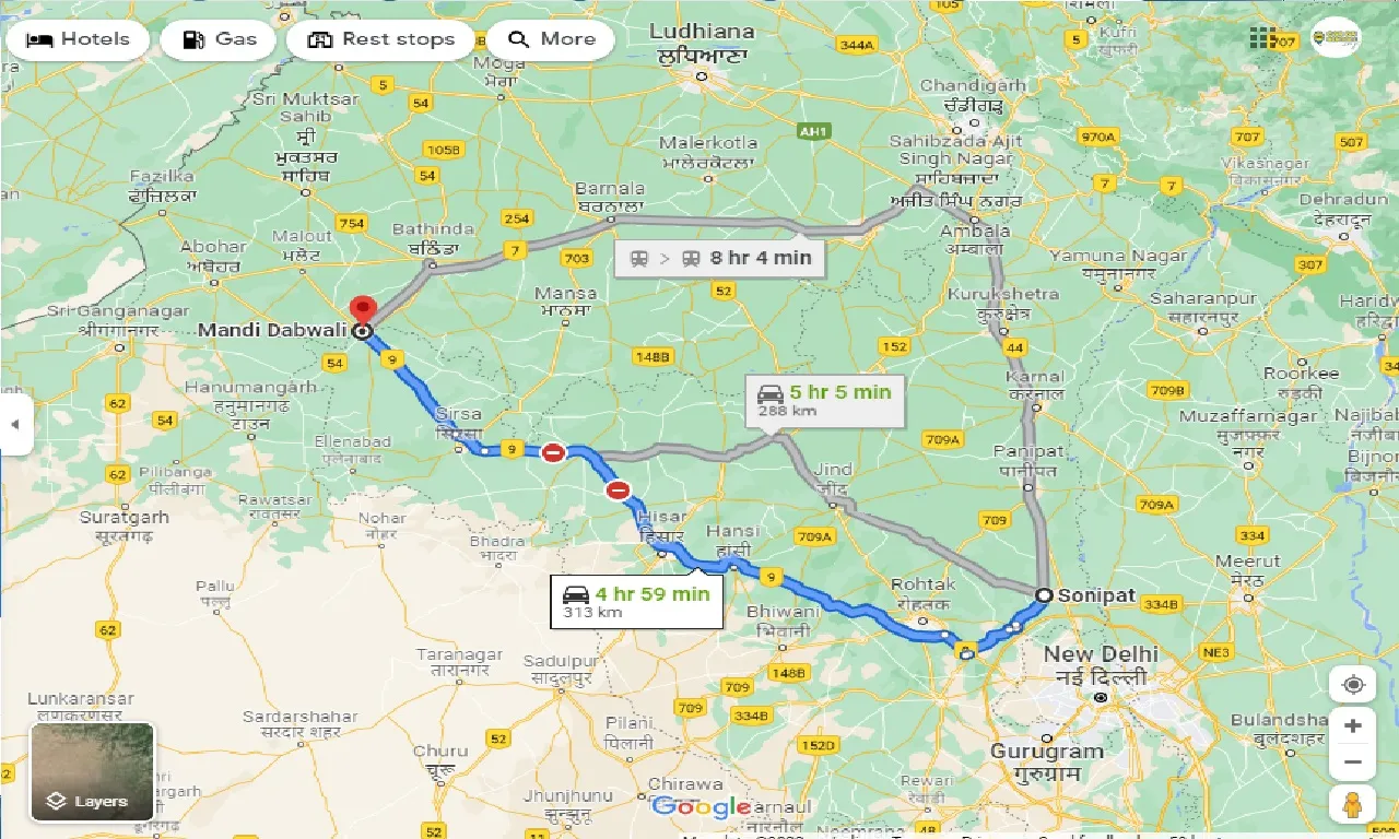 sonipat-to-mandi-dabwali-one-way