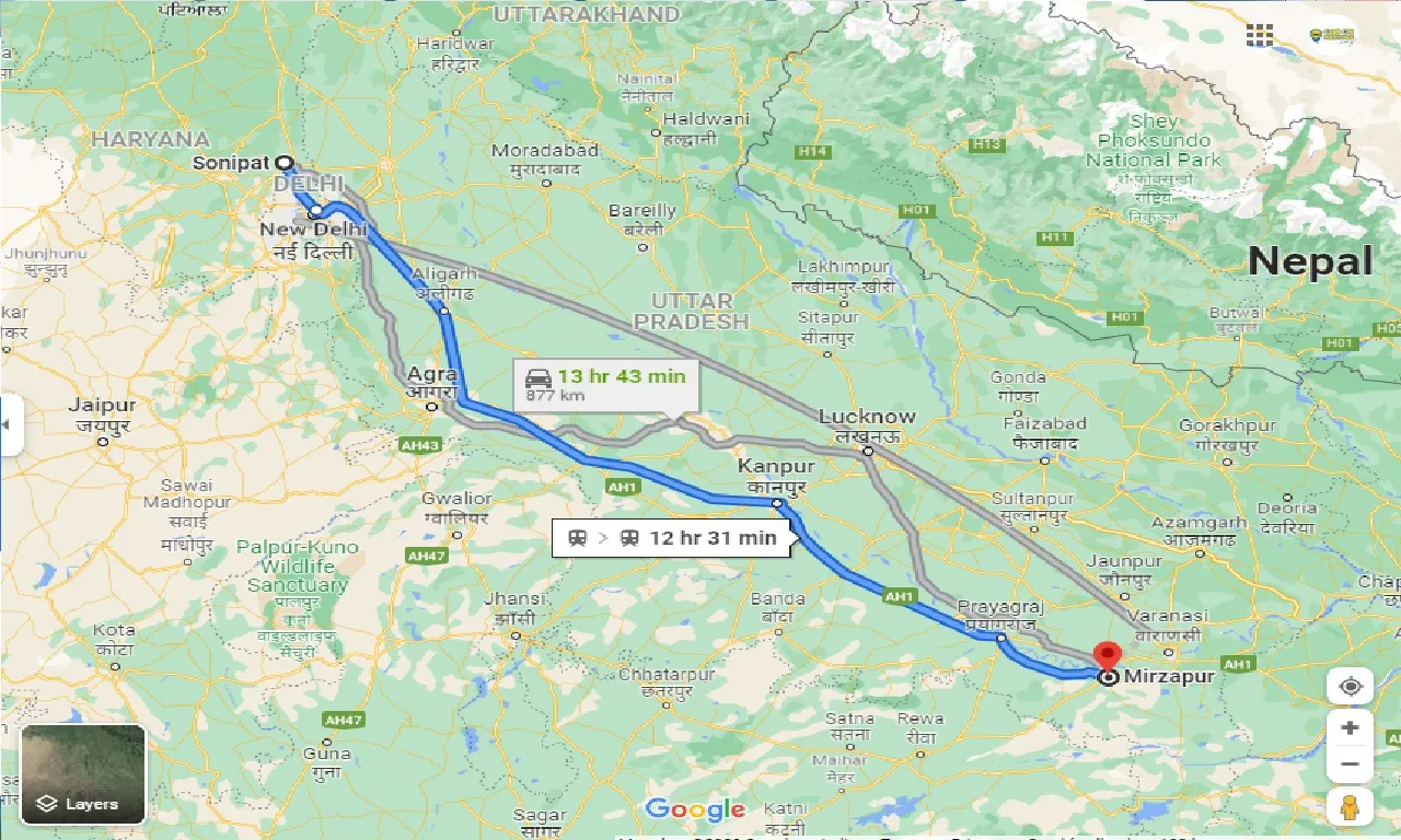 sonipat-to-mirzapur-one-way