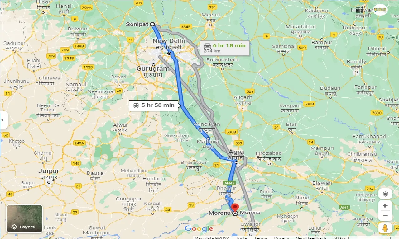 sonipat-to-morena-one-way