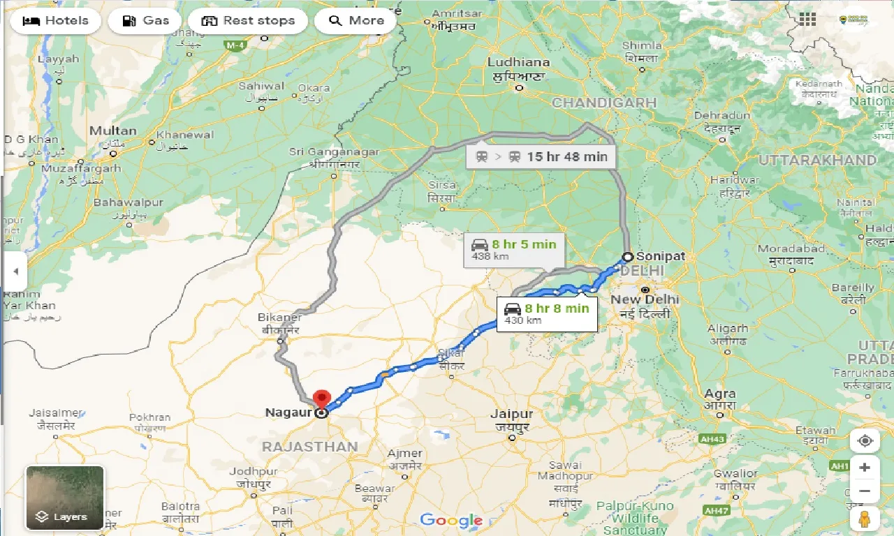 sonipat-to-nagaur-taxi