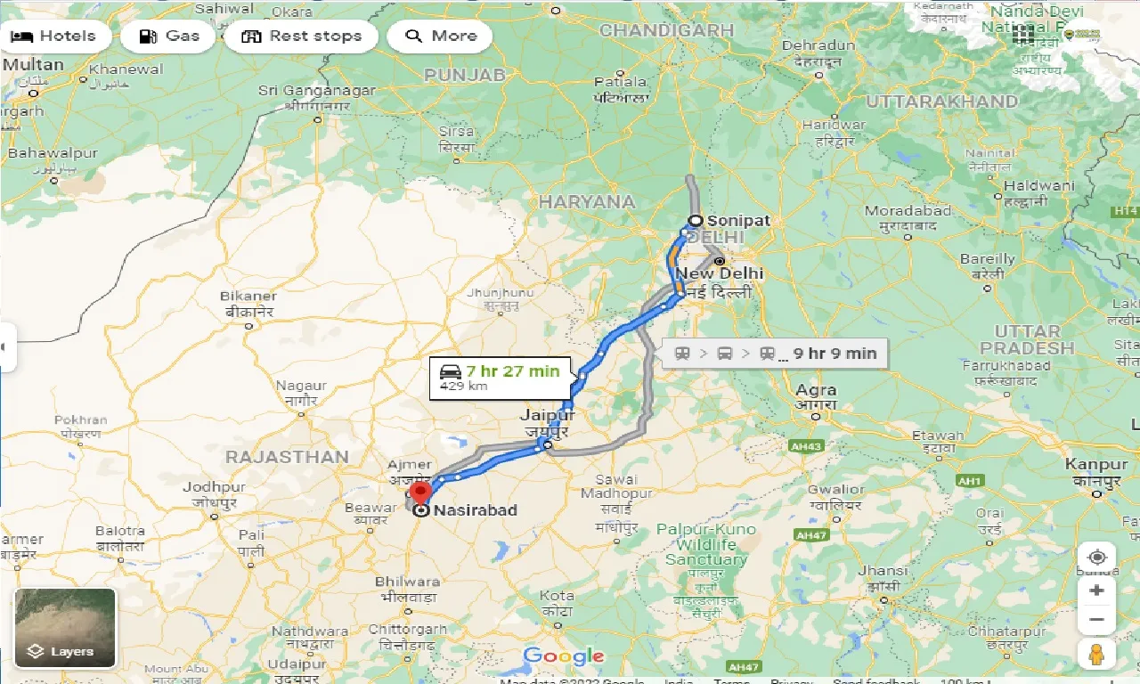 sonipat-to-nasirabad-one-way