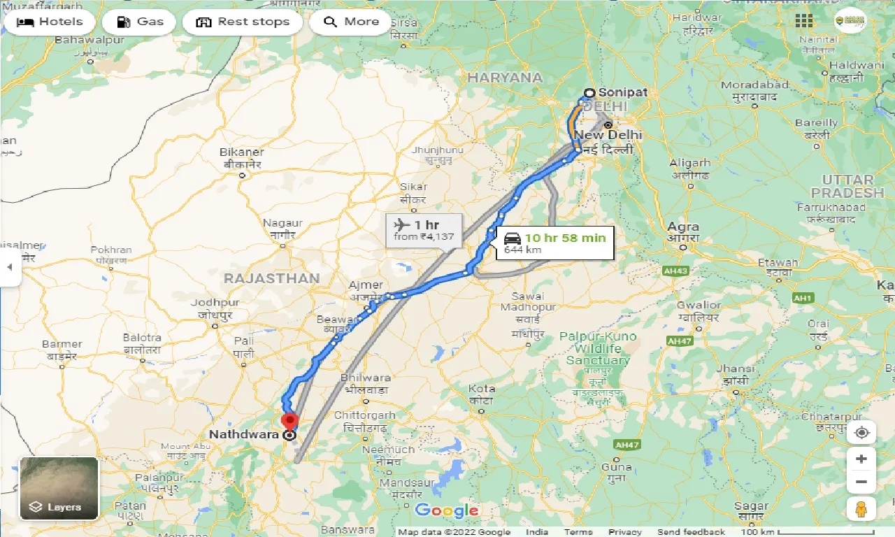 sonipat-to-nathdwara-one-way