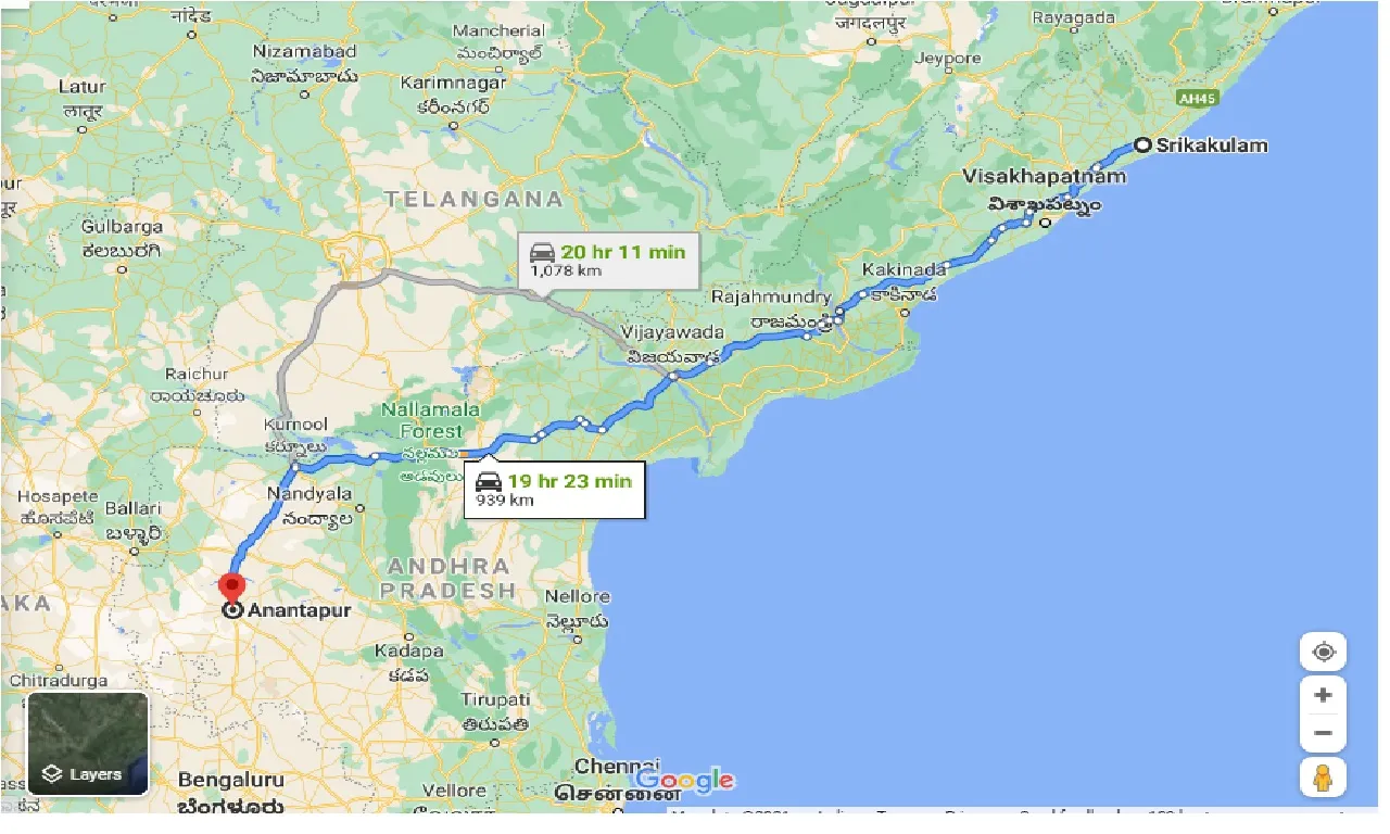 srikakulam-to-anantapur-taxi