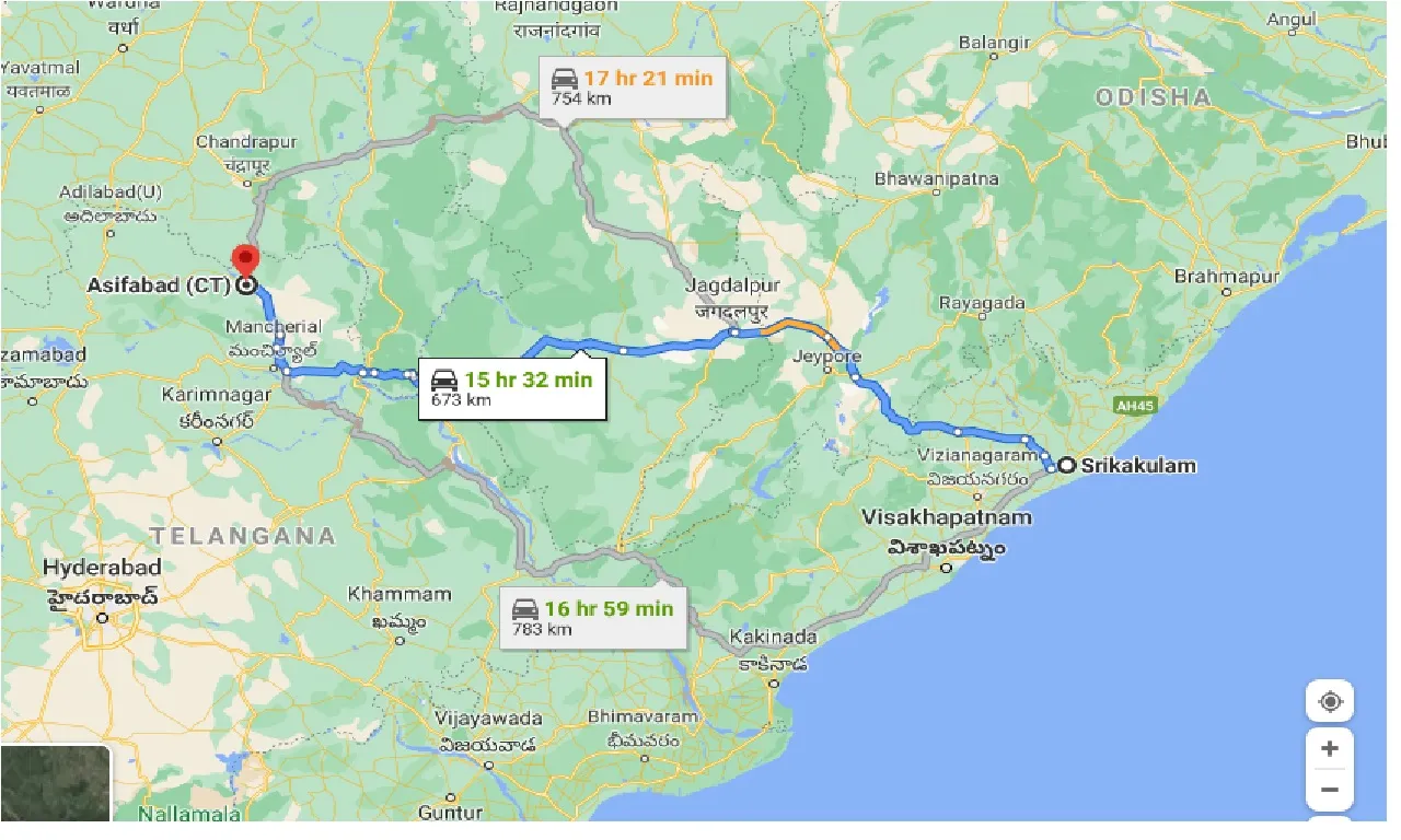 srikakulam-to-asifabad-taxi