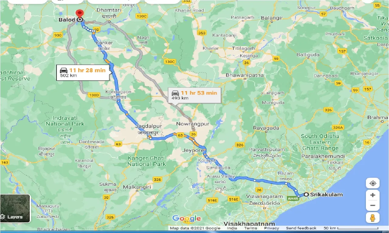 srikakulam-to-balod-one-way