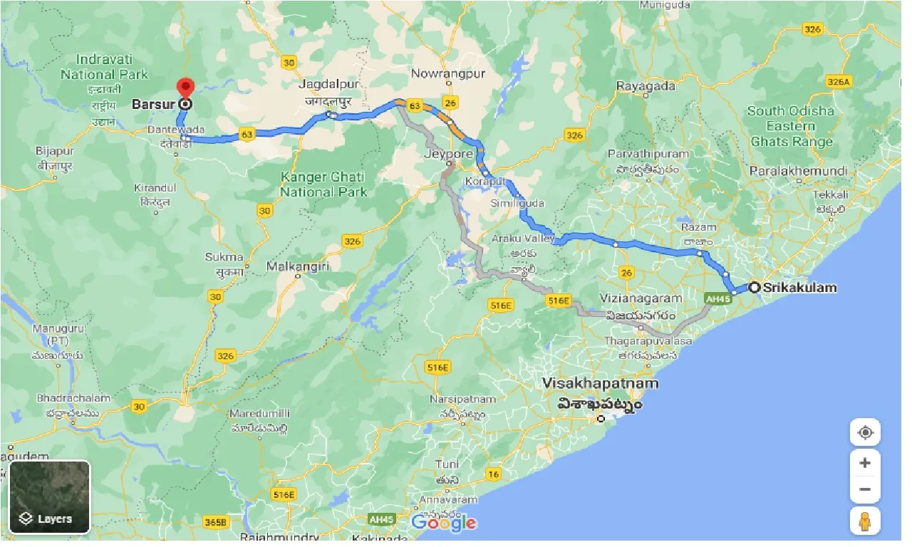 srikakulam-to-barsur-one-way