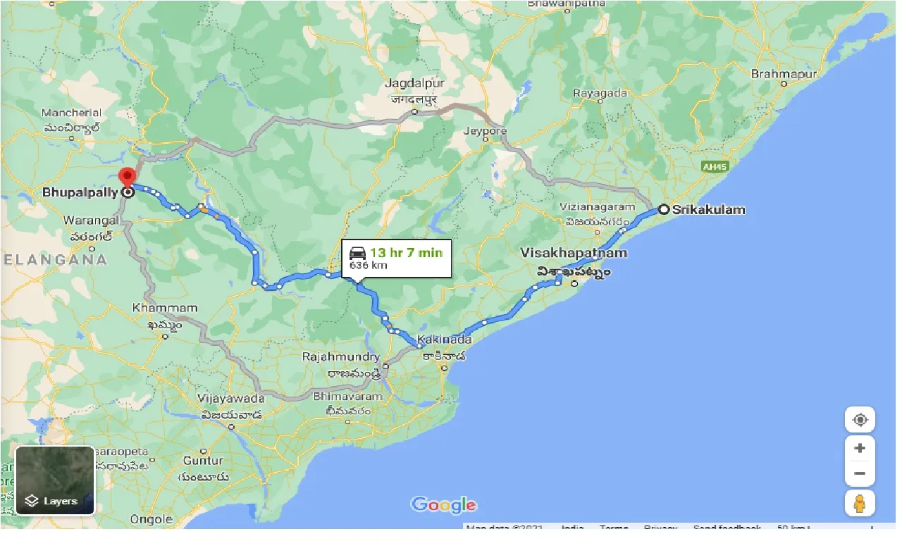 srikakulam-to-bhupalpally-one-way