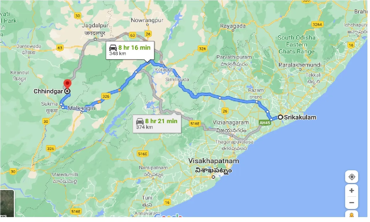 srikakulam-to-chhindgar-one-way