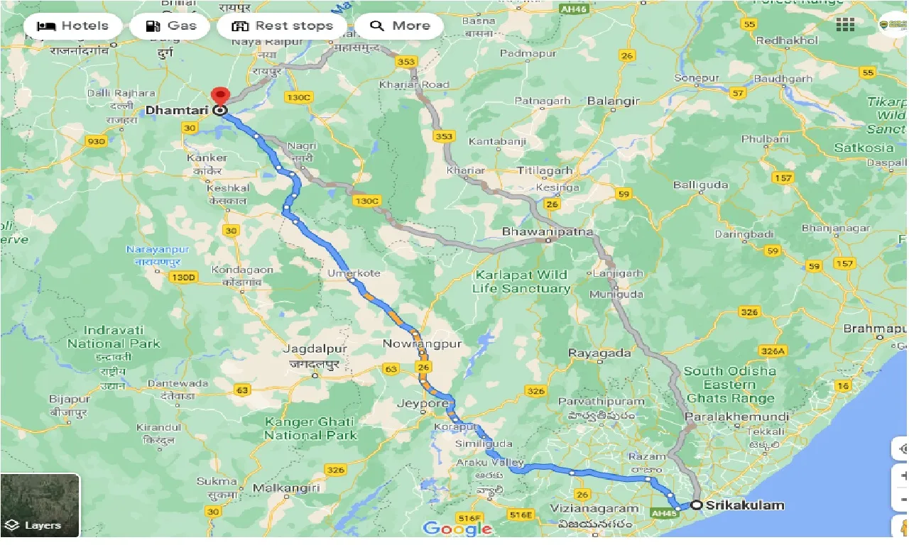 srikakulam-to-dhamtari-taxi