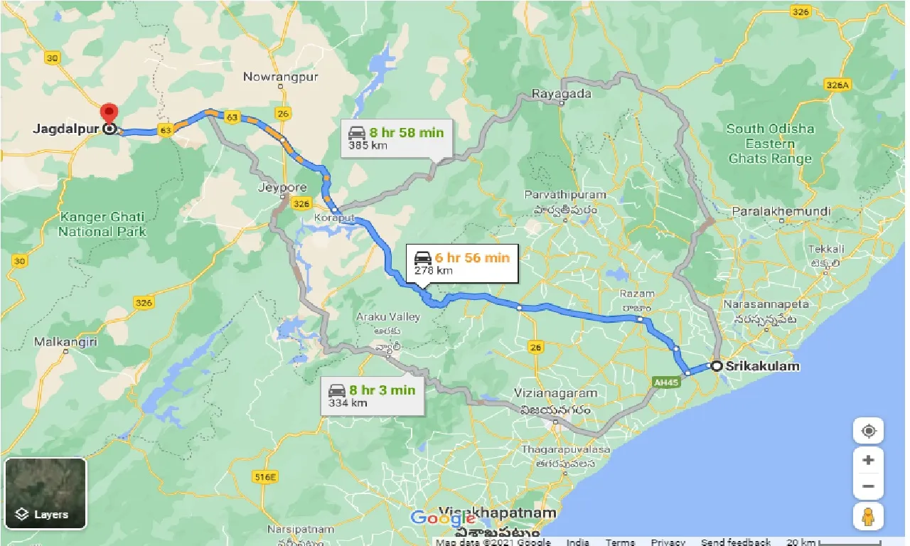 srikakulam-to-jagdalpur-one-way
