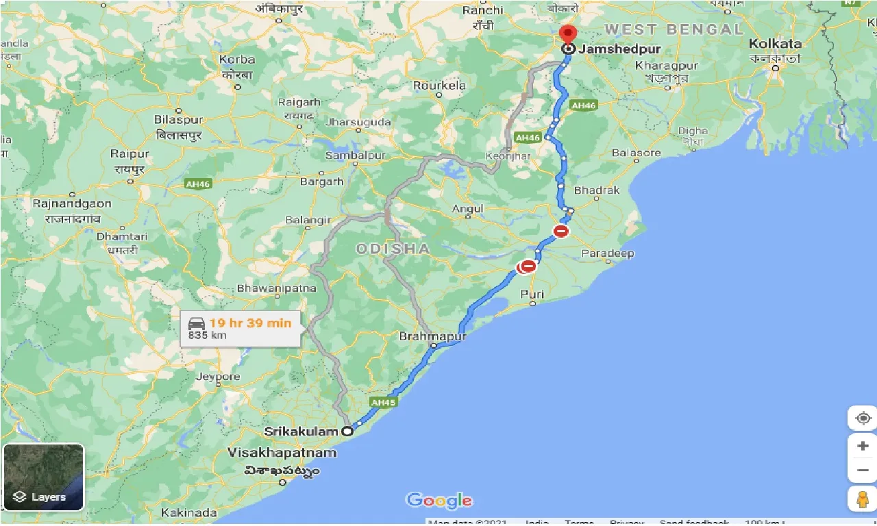 srikakulam-to-jamshedpur-taxi