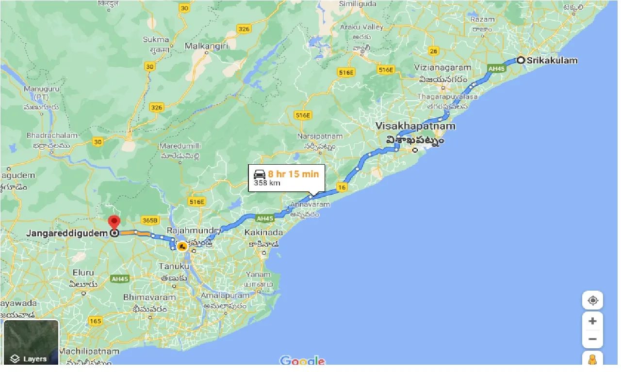 srikakulam-to-jangareddigudem-one-way