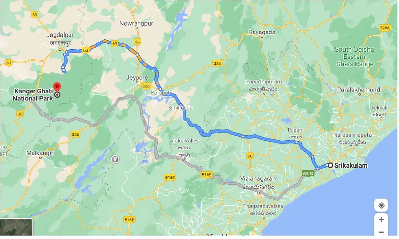 srikakulam-to-kanger-ghati-one-way
