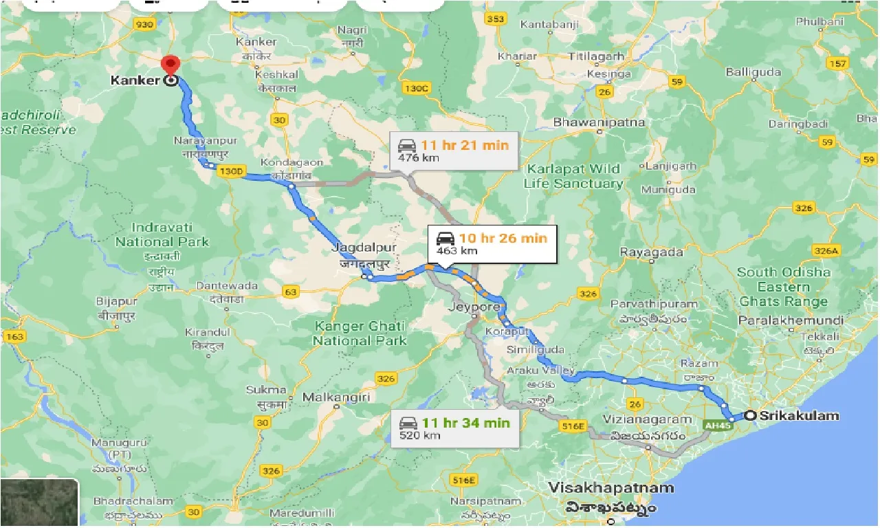 srikakulam-to-kanker-one-way