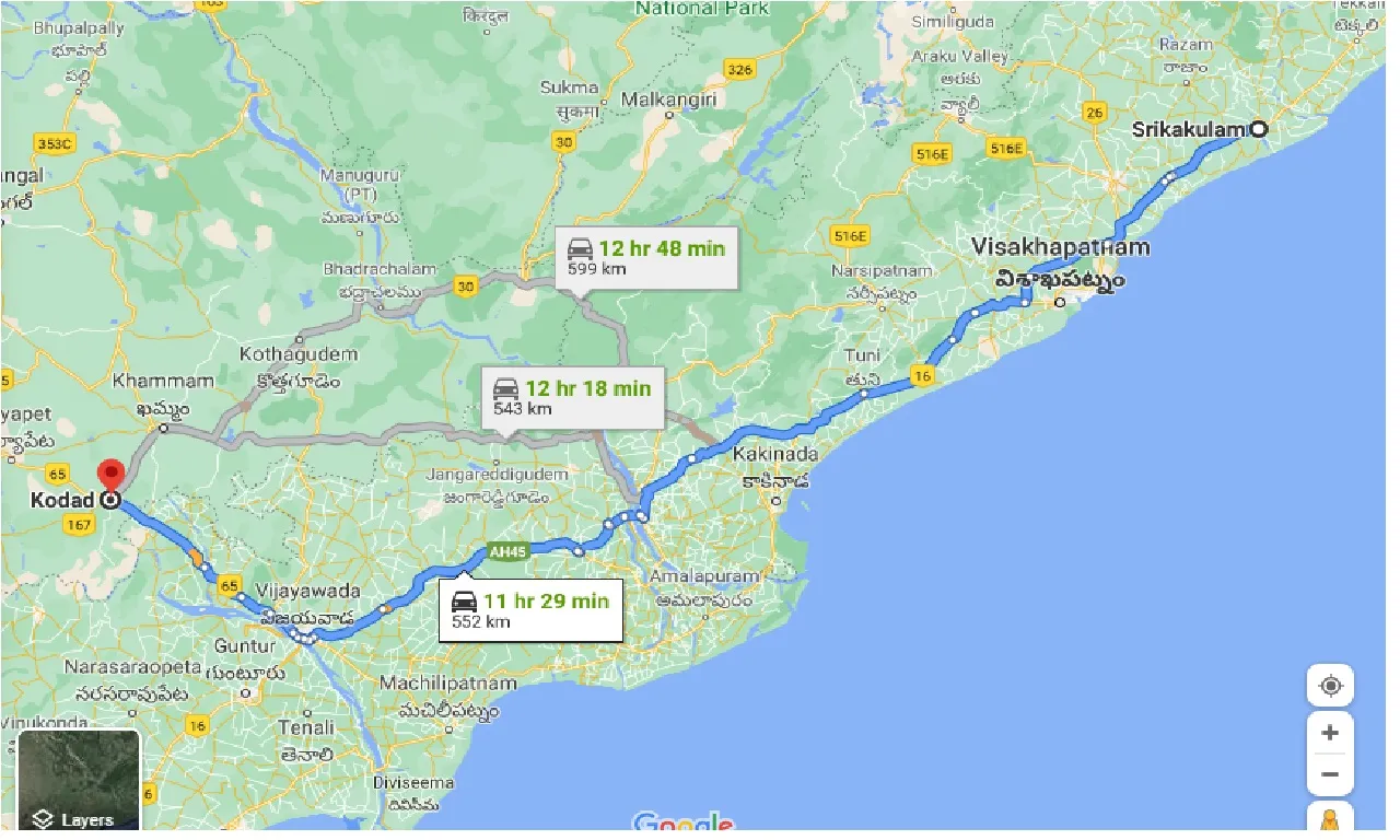 srikakulam-to-kodad-one-way