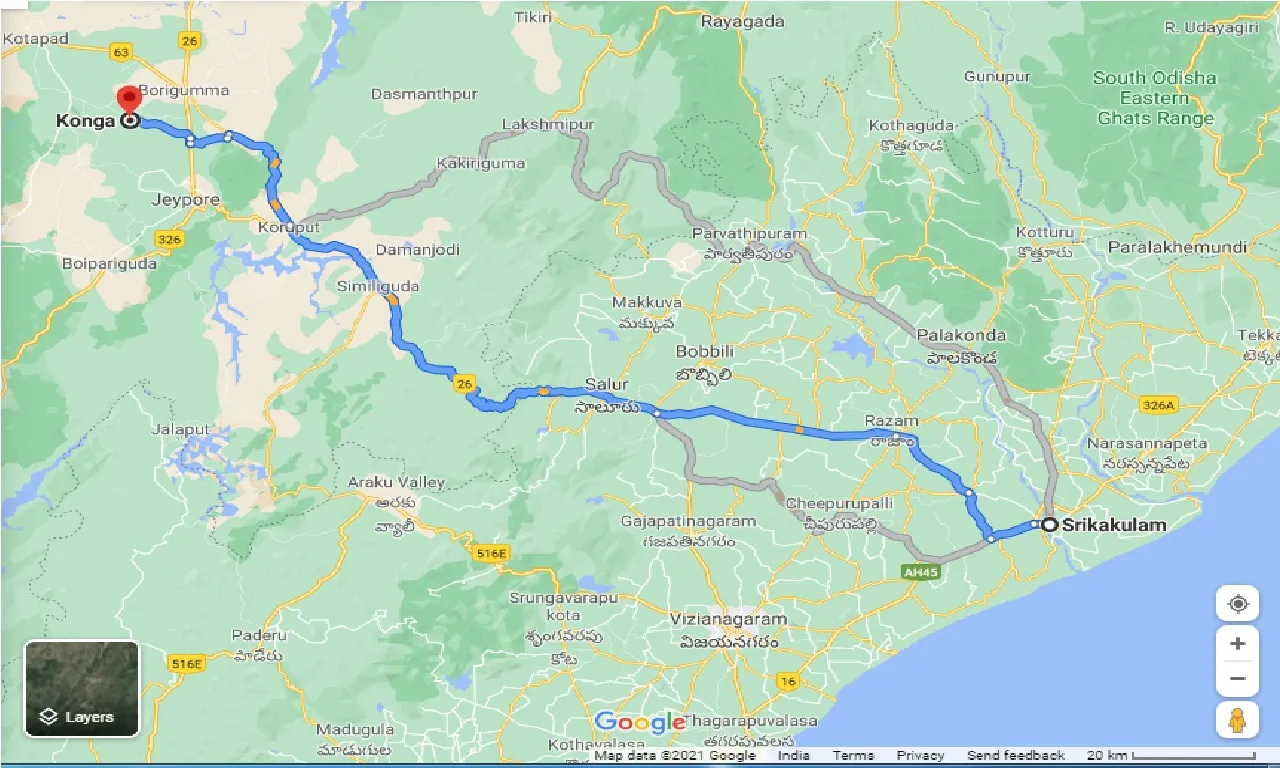 srikakulam-to-konga-one-way